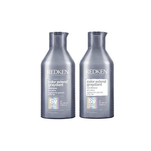 Redken Graydiant | Pour Cheveux Gris et Blancs | Shampoing Pigmenté Neutralisant de reflets jaunes indésirables - Après-Shamp