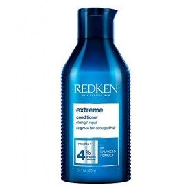 Redken | Après-Shampoing Fortifiant pour Cheveux Abimés, Riche en Protéines, Extreme, 300 ml & Shampoing Violet Neutralisant 