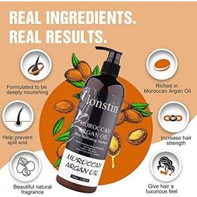 lonstin Shampooing Hydratant, Moroccan Argan Oil Clear Shampoo Daily Moisture et Cleanse - Shampooing Pour Cheveux Secs et Cr