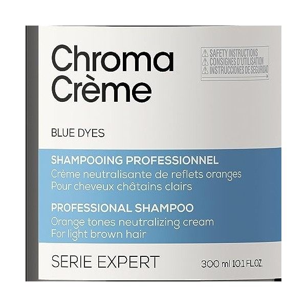 LOréal Professionnel, Shampoing Neutralisant pour Cheveux Bruns Clairs à Bruns, Anti-Reflets Oranges, Formule Soin, Chroma C