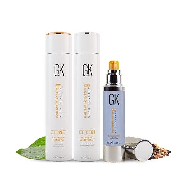 GK HAIR Shampooing et après-shampooing Global Keratin Balancing 10,1 Fl Oz/300ml avec crème lissante et coiffante sans rinç