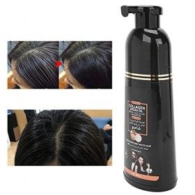 Shampooing Colorant pour Cheveux à Lhuile Dargan au Collagène pour Couvrir les Cheveux Blancs Gris 400 ml 