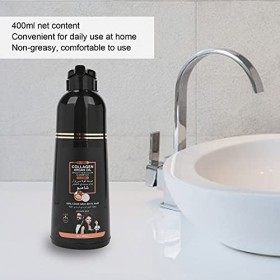 Naroote Black Hair Dye Shampooing Collagène Huile Dargan Shampooing pour Cheveux Gris 400 ml 