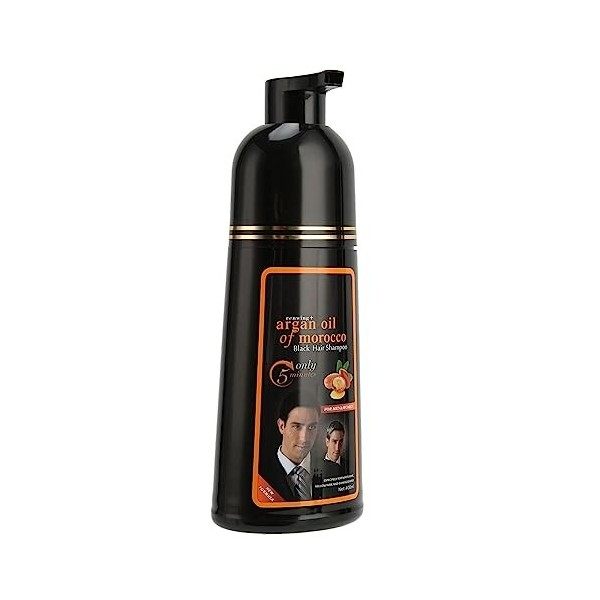 Shampooing Cheveux Noirs, Huile dargan Gingembre Shampooing Colorant Pour Cheveux Sv Pour Les Hommes Et Les Femmes, Dye Colo