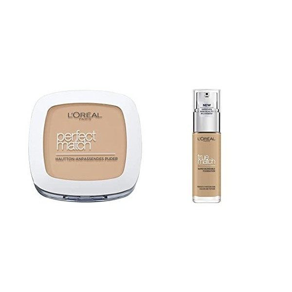 LOreal Paris Perfect Match Compact Powder & Teint Perfect Match, deckendes Make Up - Fusion Parfaite avec le ton Peau & 24h 