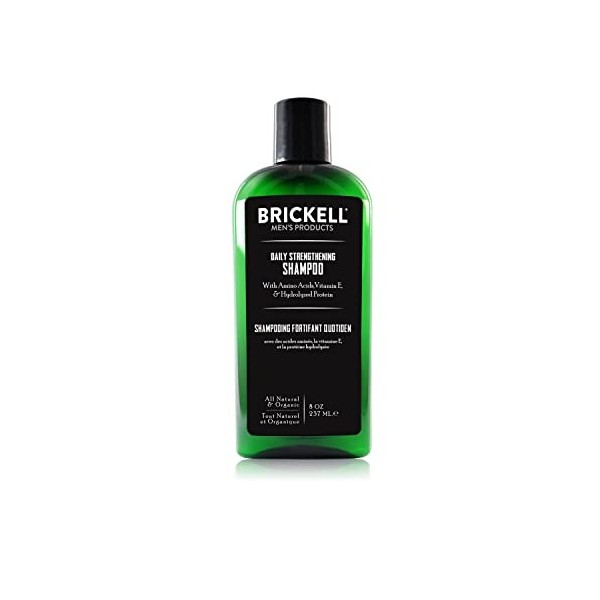 Brickell Mens Products Shampooing Fortifiant Quotidien – Naturel et Bio avec de Menthe et d’Huile dArbre à Thé – 8 oz