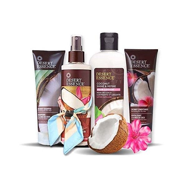 Desert Essence Super Pack Coco -1 Shampoing Coco 237 ml + 1 Après Shampoing Coco 237ml+ 1 Soin Frizz Coco 237 ml + 1 Lotion H