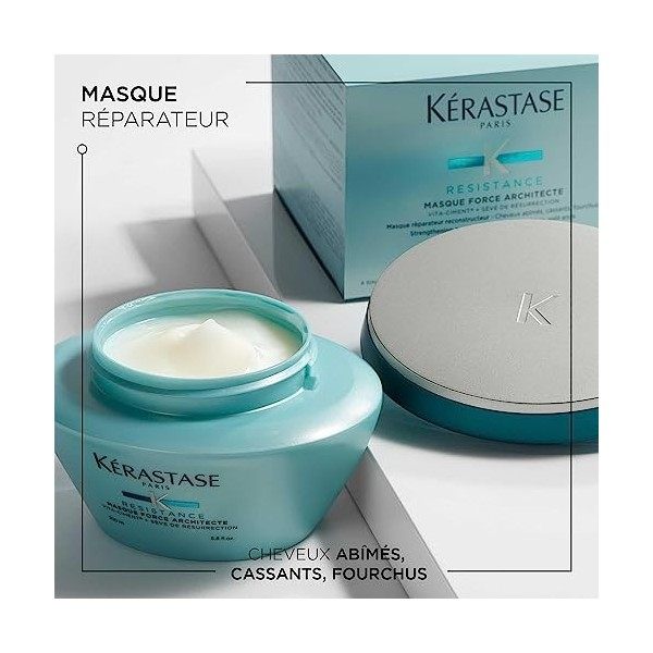 Kérastase, Résistance, Masque Fortifiant & Réparateur, Pour Cheveux Abîmés, Masque Force Architecte, 200 ml