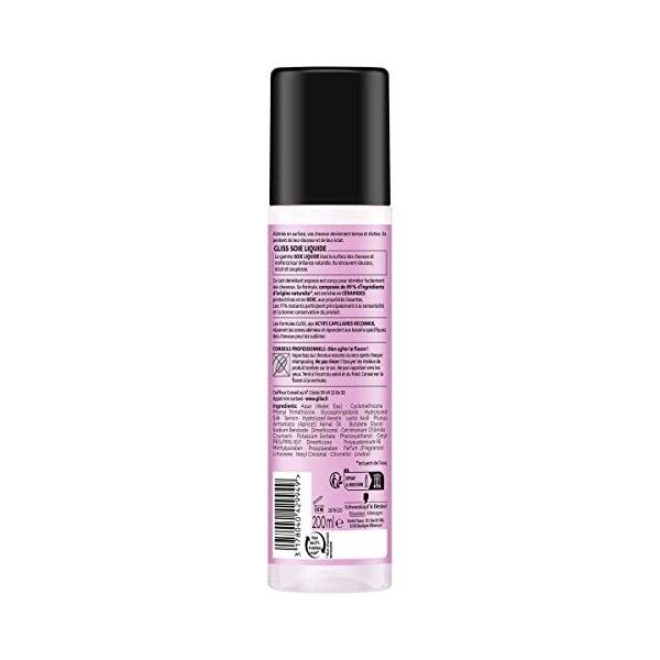 Schwarzkopf Gliss - Lait Démêlant Express Brillance Soie Liquide - Cheveux ternes, rêches, sans éclat - Lissant - Renforce la