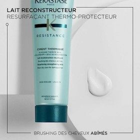 Kérastase, Résistance, Lait Thermo-Protecteur Anti-Fourches, Pour Cheveux Abîmés, Ciment Thermique, Force Architecte, 150 ml