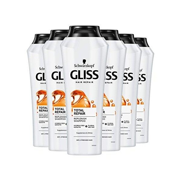 Schwarzkopf Gliss Total Repair 19 Shampooing 250 ml – Lot de 6