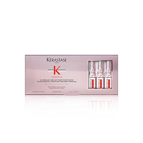 Kérastase, Genesis, Cure Fortifiante Anti-Chute & Anti-Casse 10 Jours, Pour Cheveux Fragiles, Ampoules 10x6 ml