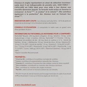 INSTITUT CLAUDE BELL - HAIR FORCE ONE - Complément Alimentaire Cheveux - Stimule la Croissance Capillaire - Cure 30 Jours - 6