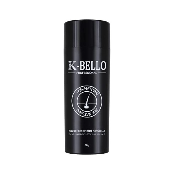 Poudre densifiante cheveux Kératine Naturelle & Végan K-Bello – Masque calvitie, alopécie, perte de cheveux & racines blanche