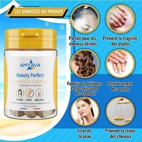 Compléments Alimentaires Végan - Renforce Et Revitalise Les Cheveux Et Ongles - Accélère La Pousse - Anti Chute De Cheveux - 