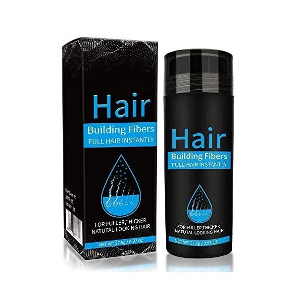 Aliver Fibres Capillaires Noires Avec Applicateur en Spray, Traitement de la Perte de Cheveux Pour Homme et Femme, épaississe