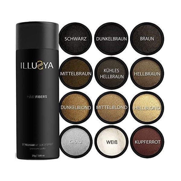 ILLUSYA - fibre cheveux - Fibres capillaires - Hair Loss concealer - poudre cheveux - Cheveux fins et clairsemés - Premium Ma