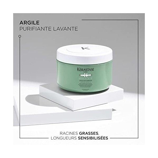 Kérastase, Spécifique, Argile Crème Équilibrante, Lavante & Purifiante, Pour Racines Grasses & Longueurs Sensibilisées, 250 m