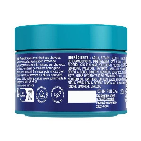 JOHN FRIEDA Hydratation Profonde Masque Nutrition 250ml