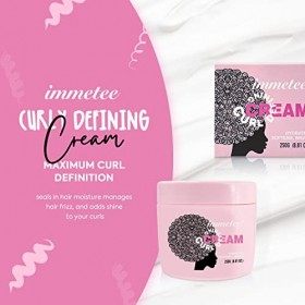 immetee Curl Defining Cream,Crème Définissant Boucles, Crème Fouettée Cheveux Ondulés et Bouclés, Crème Anti-frisottis Hydrat