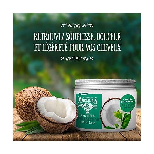 Le Petit Marseillais Hydration Mask for Dry and Damaged Hair, Coconut Water Orange Blossom, 300ml