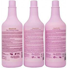 INOAR PROFESSIONAL - Shampooing nettoyant en profondeur BotoHAIR et système de collagène BotoHAIR et baume reconstructeur Bot