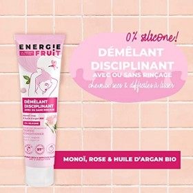 ENERGIE FRUIT | Soin Démélant avec ou sans rinçage | Monoï, Rose & Argan BIO | Cheveux Rebelles | Vegan | 150ml