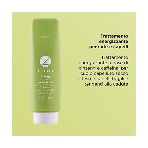 Kemon Liding Energy Treatment - Soin énergisant pour cheveux cassants, traitement du cuir chevelu et des cheveux en cas de pe