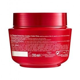 LOréal Paris Elseve Color-Vive Masque Protection Couleur Enrichi en Pivoine/Filtre UV pour Cheveux Colorés/Méchés 1 Unité