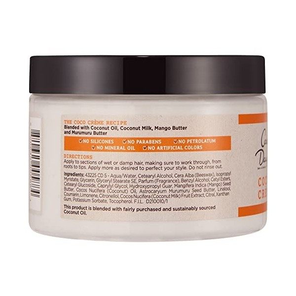 Carols Daughter Coco Crème Beurre capillaire activateur de boucles pour cheveux très secs, avec de la noix de coco, mangue, 