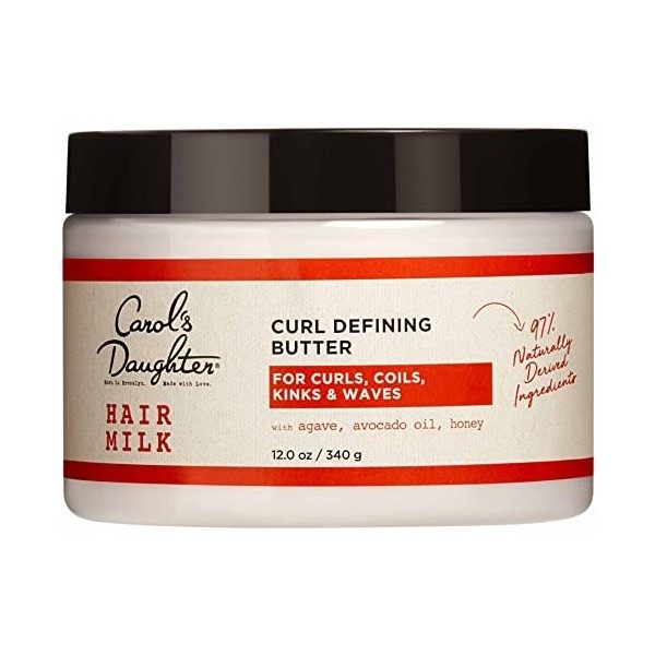 Carols Daughter, Hair Milk, Beurre définisseur de boucles, pour cheveux ondulés, bouclés, frisés et crépus, 12 oz/340g