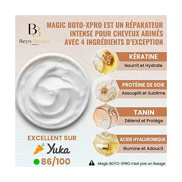 BOTOXPRO CAPILLAIRE professionnel pour cheveux abimés | Masque Hydratant, fortifiant, lissant à la Kératine, Acide hyaluroniq