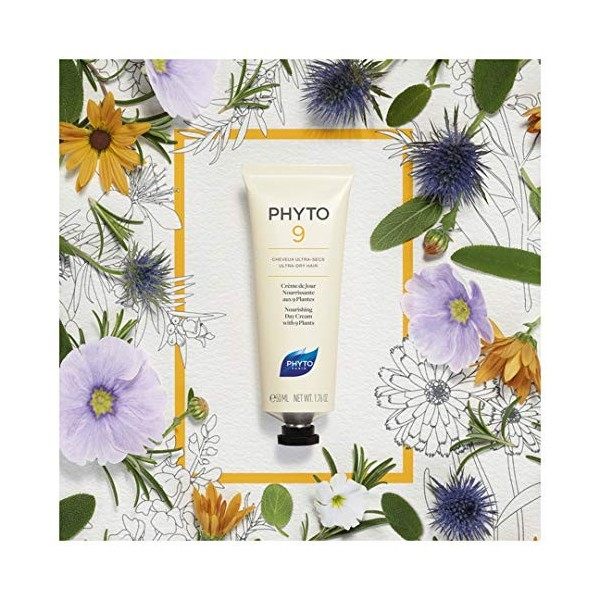 Phyto Crema de Dia Nutritiva Phyto9 con 9 Plantas, para el Cabello muy Seco, 50 ml