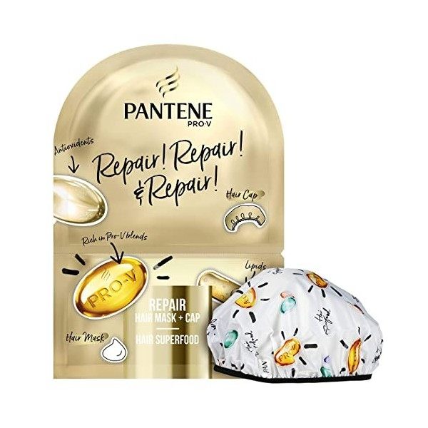 Pantene Pro-V Masques Capillaires Et Charlotte Anti-frisottis Et Réparation 2x20 ml + Aussie Staycation Masque Capillaire Et 