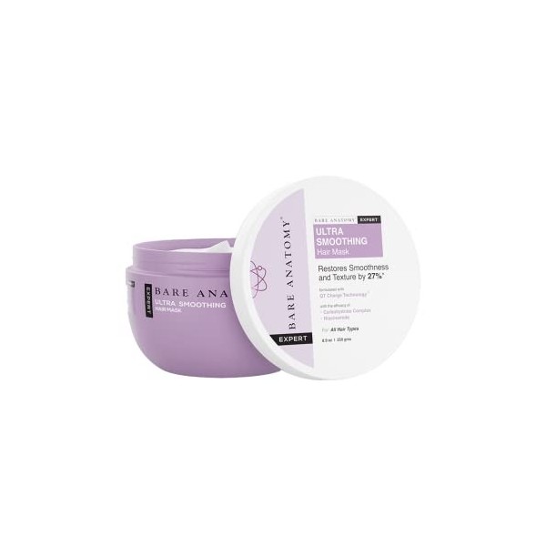Bare Anatomy Ultra Smoothing Hair Mask | Restores Smoothing & Texture by 27% | Deep Conditioning | For Dry & Frizzy Hair | Su