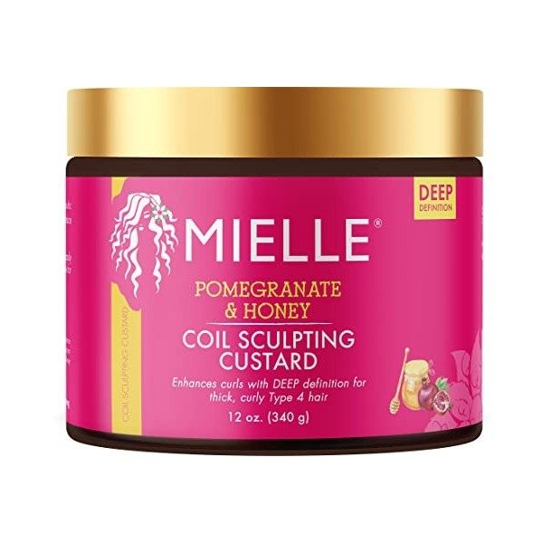 Mielle – Crème sculptante grenade et miel pour cheveux bouclés type 4, 340 g