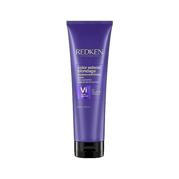 Redken, Masque Violet Neutralisant Express pour Cheveux Blonds, Riche en Protéines, Color Extend Blondage, 250 ml