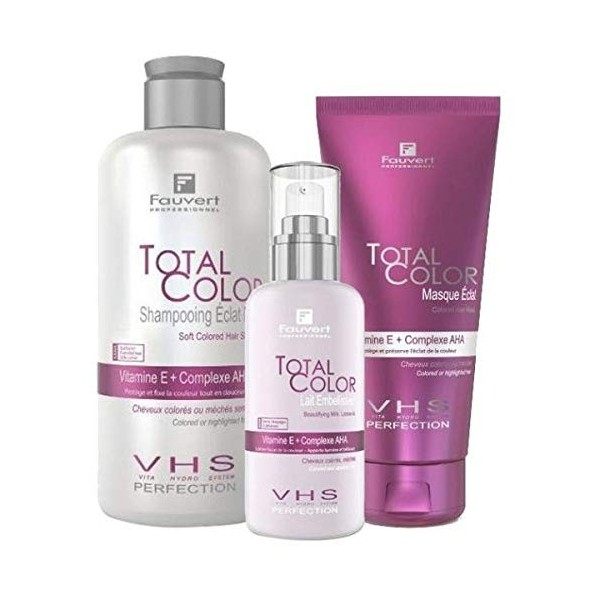 Pack cheveux colorés avec lait sans rinçage Eclat Total Color Fauvert Professionnel