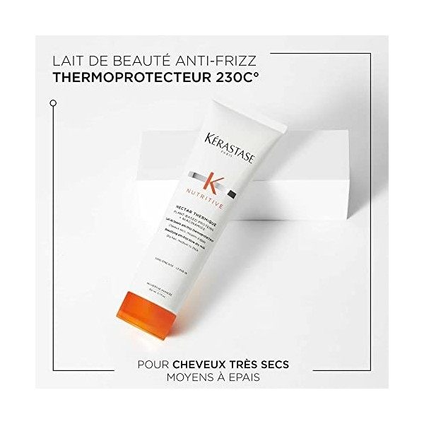 Kérastase, Nutritive, Lait Nourrissant Thermo-Protecteur, Sans Rinçage, Pour Cheveux Secs, Nectar Thermique, 150 ml