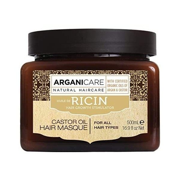 Arganicare Masque renforçateur Arganicare à l’huile de ricin Bio. 500ml Lot de 2 