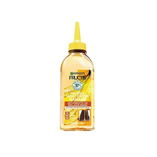 Garnier - Fructis Hair Drink - Soin Lamellaire Instantané Nourrissant Banane - Formule Vegan à 97% dIngrédients dOrigine Na