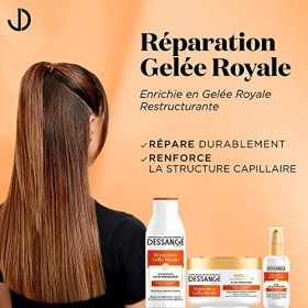 Dessange - Masque Réparation Gelée Royal - Formule Enrichie à la Gelée Royale Restructurante - Pour Cheveux Secs et Cassants 