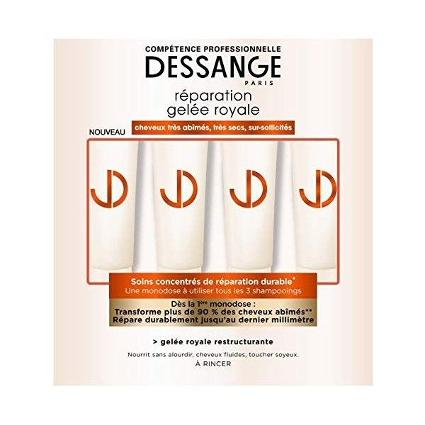 Dessange Soins Concentrés de Réparation Durable, 4 Monodoses x 15 ml