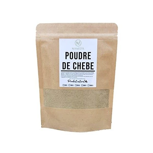 Manelya Poudre de chébé brute - Provenance Tchad - 100g - Nourrit et favorise la pousse des cheveux