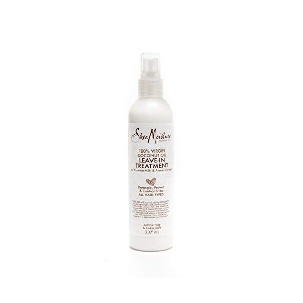 Sheamoisture Traitement capillaire sans rinçage à lhuile de noix de coco 100% vierge sans silicone pour tous types de cheveu