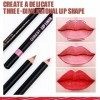 Beteligir 12 Colors Slim Lip Liners Pencil Set,Waterproof Nude Lip Pencils,Natural and Long Lasting Lip Liners A 