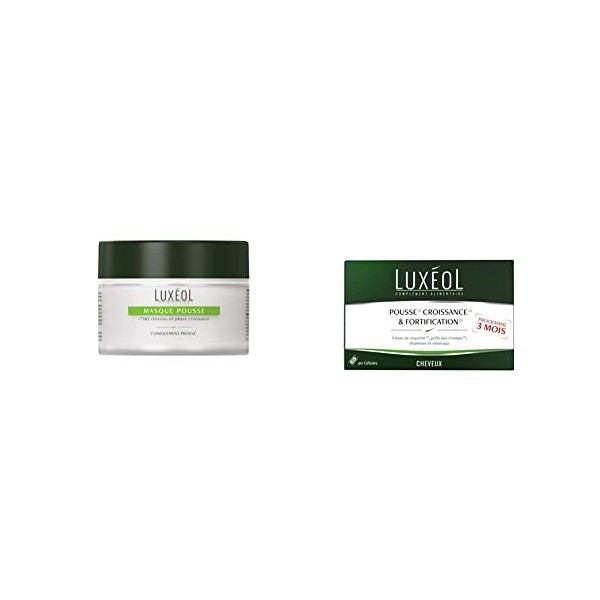 Luxéol – Masque Pousse – Aide à la Pousse des Cheveux* – Apporte Force & Densité* – Cliniquement Prouvé* – 200 ml & Pousse Cr