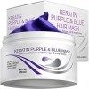 Vitamins Masque Violet Cheveux Blond Platine - Masque Soin Cheveux Keratine - Soin Cheveux Colorés et Cheveux Secs et Abimés 