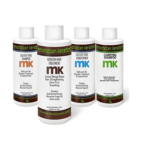 Moroccan Keratin Most Effective Brazilian Keratin Hair Treatment SET 120ML x4 Professional Salon Formula Queratina Keratina B