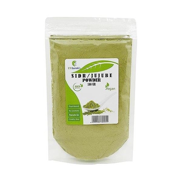 Poudre de SIDR/JUJUBIER 100/200/300gr - Une poudre végétale nettoyante naturelle | Convient à tous les types de cheveux, y co